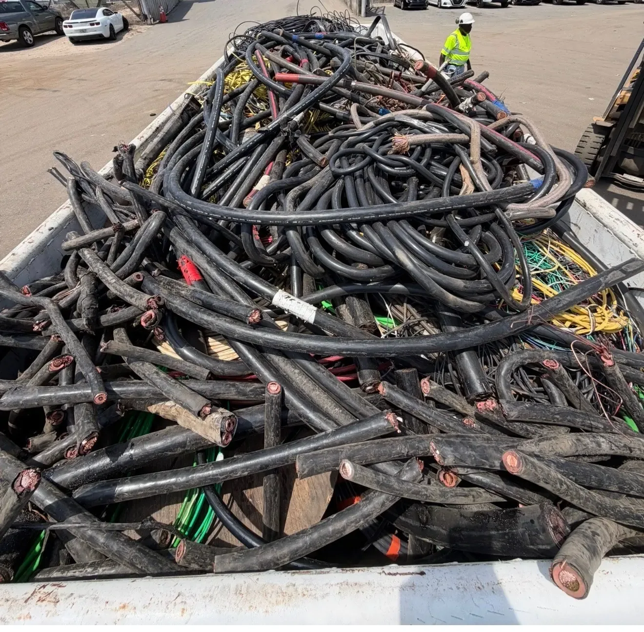 Truckload of used copper cable