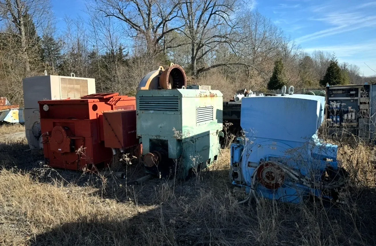 Large industrial electric motors outdoors