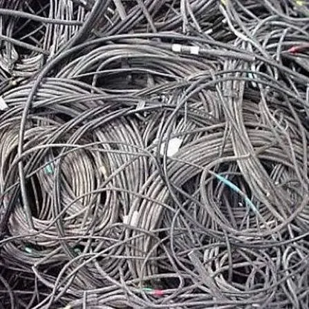 Tangle of used stranded aluminum cable